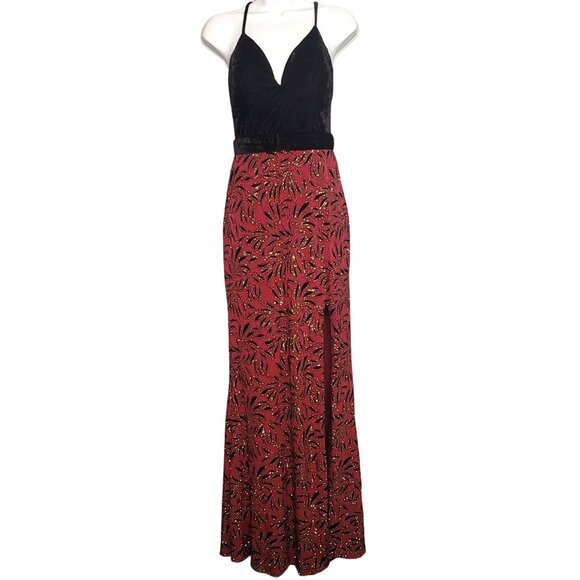Vintage Women's Juniors Small 5 Y2K Whimsygoth Romantic Velvet Bodice Sweetheart - Picture 1 of 13